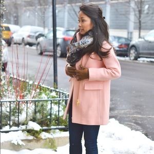 J Crew gossamer peach cocoon coat size 4P