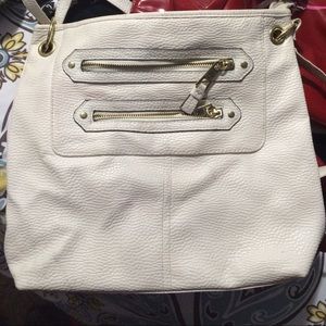 White cross body purse