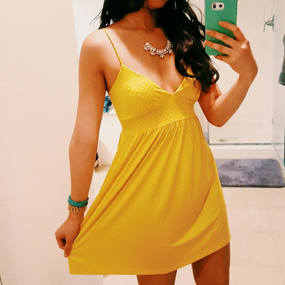 2 for $25 sale! NWOT Yellow polka dot sun dress - Picture 2 of 2