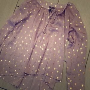 Sheer long sleeve blouse with gold shirt stars