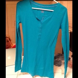 Blue long sleeve sleepwear shirt