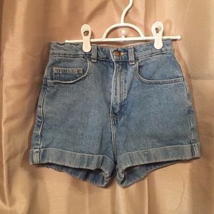 American Apparel High Wasted Medium Wash Shorts