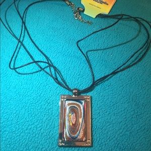 18 Inch Rope Necklace with Glass Pendant