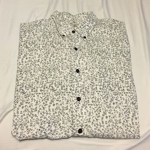 Black/White Floral Button up