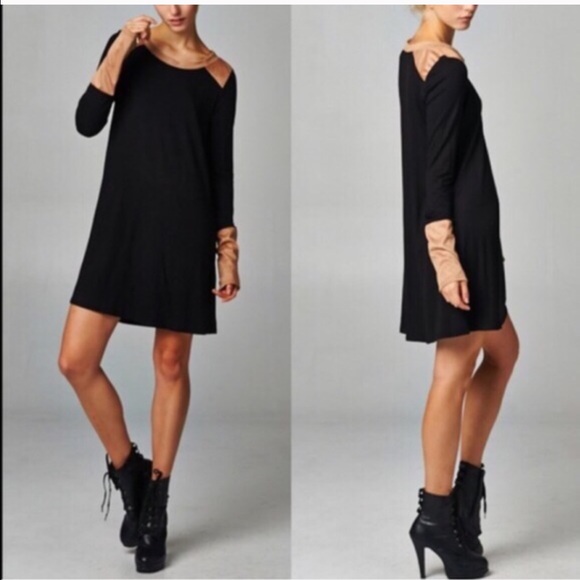 🆕ZOE Zippered Sueded Cuff Tunic Dress - MOCHA - Picture 2 of 4