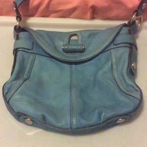 Fossil blue leather crossbody bag