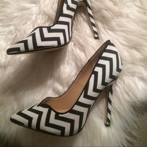JustFab Chevron Pointy Heels