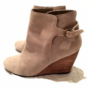 UO suede wedge booties