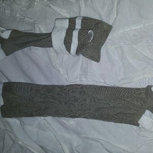 Beige grey and white Nike knee socks
