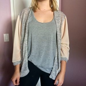 UO Chiffon and knit sweater