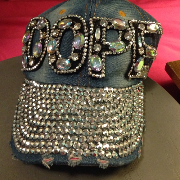 Distressed look DOPE gem hat 🎀 💎