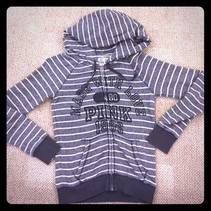 Victoria's Secret PINK Soft Charcoal Zip Up Hoodie