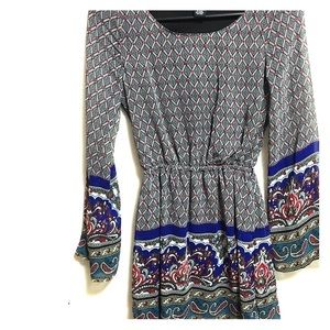 Patterned Fit and Flare Dress