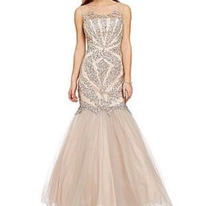 Terani Couture Illusion beaded trumpet gown -S:8