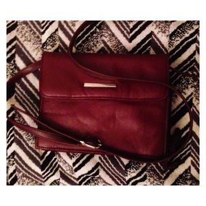 Maroon cross body mini bag