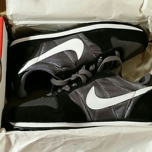 Grey and black sneakers