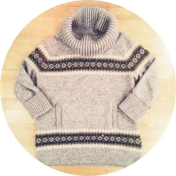 Gray Nordic Turtleneck Sweater