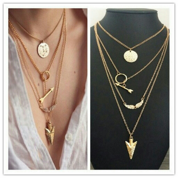 Jewelry - 5 layer gold multi layer necklace * 2 aviliable *