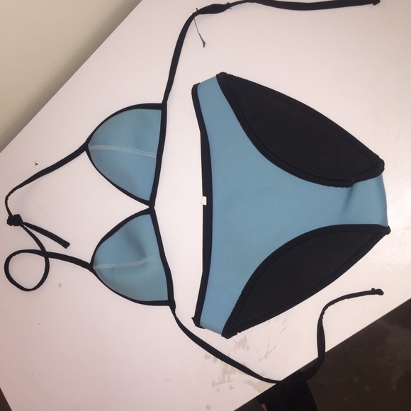 Triangle off brand blue bikini