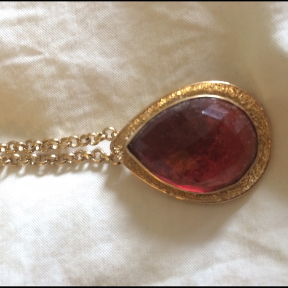 Melinda Maria pink turmaline tear drop gold plate