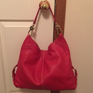 Red Hobo Leather Dooney & Bourke bag