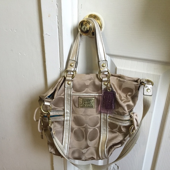 SOLD!Gold Coach Bag