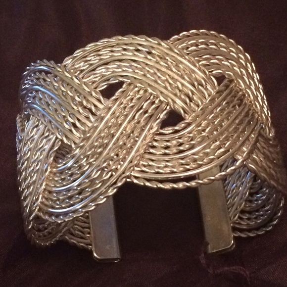 Silver Plated Adjustable Braided Bangle