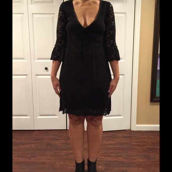 Black lace cocktail dress
