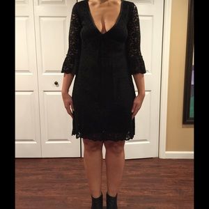Black lace cocktail dress