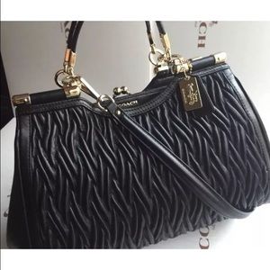 New! Coach madison gathered twisted leather purse