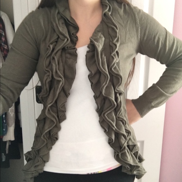 Hunter Green cardigan sweater size L