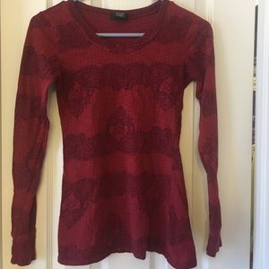 Ruby/maroon long sleeve tee