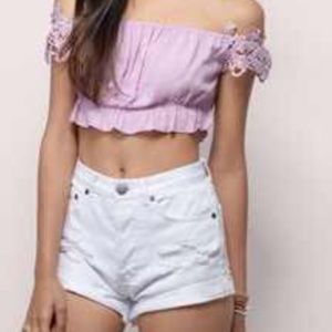 Violet Off Shoulder Top
