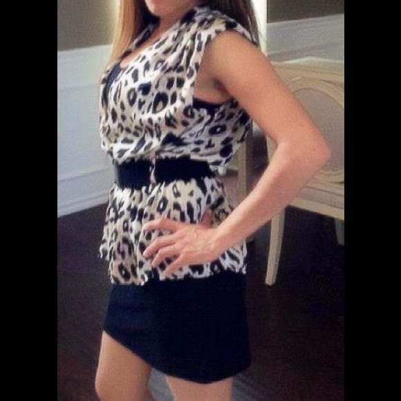 Leopard print shirt.