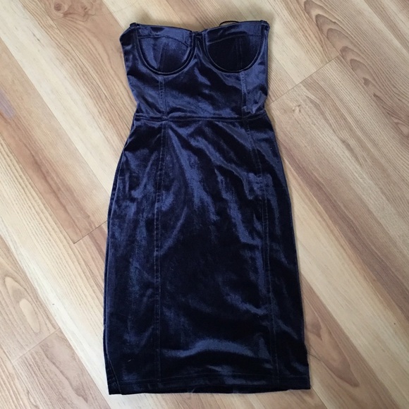 Dark blue velvet dress