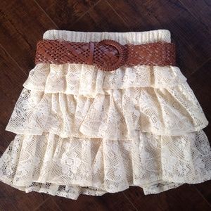 Wet Seal Lacey Skirt With Belt