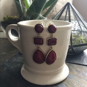 Geometric Wine Earrings