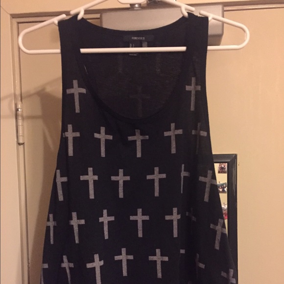 Black cross tank top
