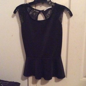 Black peplum top