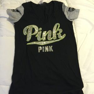 Pink glitter tee