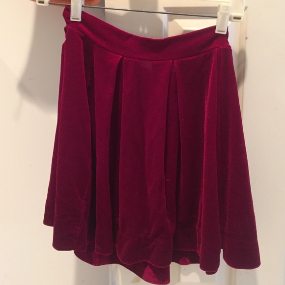 Red velvet skirt
