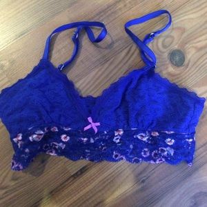 Royal blue floral lace bralette aerie