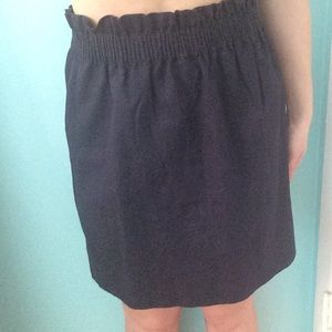 Navy blue ruffle top j crew skirt