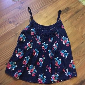 Aeropostale navy blue floral tank top