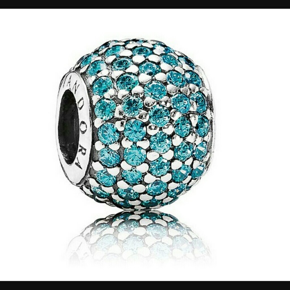 pandora teal pave charm