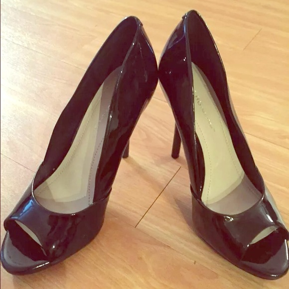 BCBG Peep Toe Black Heels Size 8