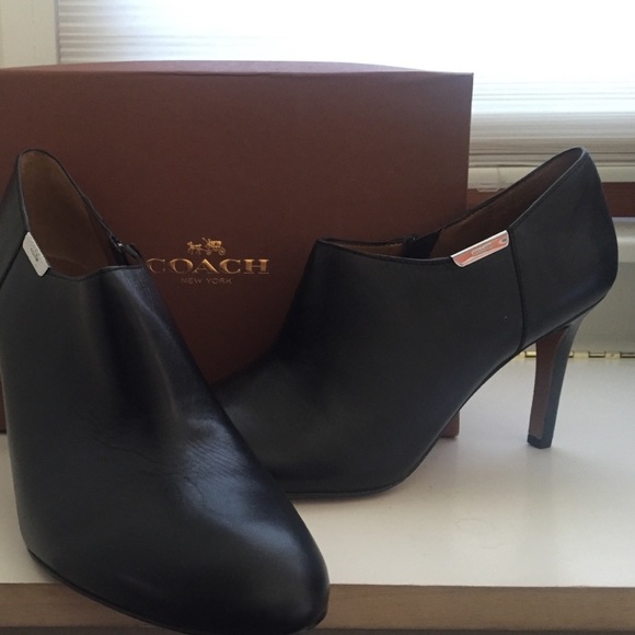 Coach Seneca Glazed leather booties