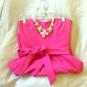 Cynthia Steffe Hot Pink Strapless Party Dress