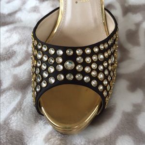 Black Platform Heels w/ Gold Stud Detail
