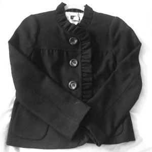 Black Ruffle J. Crew Jacket